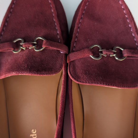 Kate Spade Bernice Burgundy Suede Loafers - Picture 2 of 5